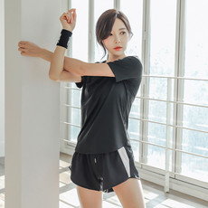 夏季女款瑜伽户外跑步健身大码运动速干短袖T恤Y8062