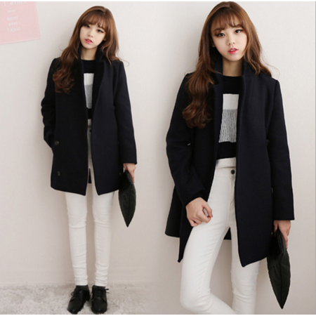 冬季新款韩版短款外套毛呢外套学生学院风加厚短款呢子外套女图片
