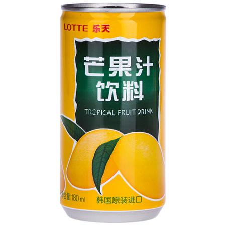 韩国进口乐天芒果汁180ml*15瓶装 夏季浓缩果味饮料饮品果汁零食