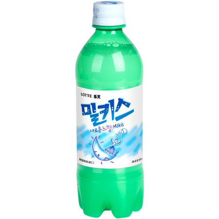 韩国进口饮料乐天妙之吻乳味牛奶味碳酸饮料500ml*6