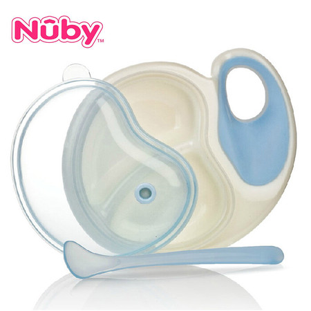 Nuby/努比 婴儿可微波带勺辅食喂食碗 宝宝餐碗 辅食碗 颜色随机