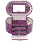 开馨宝公主系列旦形三层首饰盒/饰品收纳盒-紫色鳄鱼纹（K8527-1）。