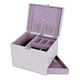 开馨宝 欧式可侧拉大容量首饰盒--白色凹凸纹（K8535-3） 。
