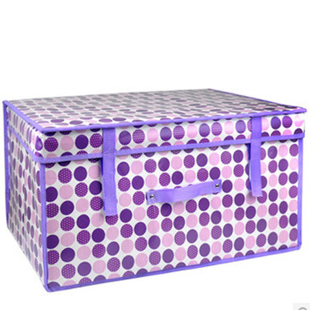 优芬收纳箱防水收纳箱大号防水箱 紫色圆点收纳箱 衣物收纳整理箱60*40*30CM颜色随机