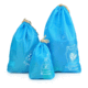 优芬旅行收纳袋套装 刘涛同款收纳袋 束口防水衣物收纳袋子三件套天蓝色 。