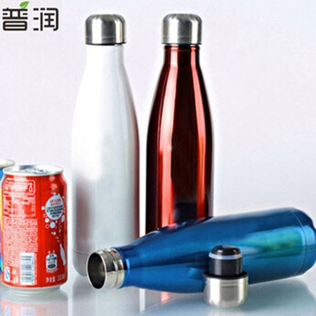 普润 500ML创意水杯不锈钢杯子保温杯 可乐瓶双层真空保温瓶