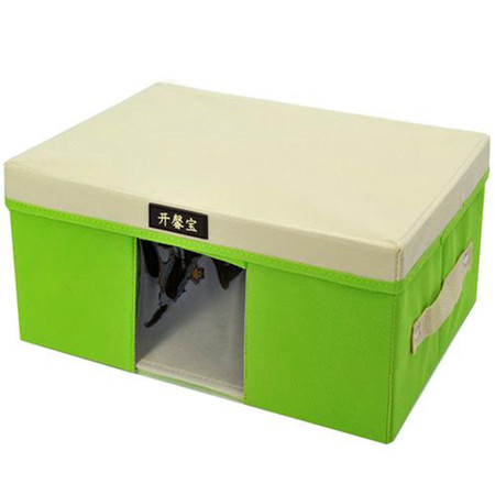 开馨宝 毛衣收纳箱/带盖可视衣物整理箱-中号 草绿色（K8228-2）。图片