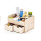 普润 实用二代DIY双抽屉木质收纳盒 白色 。