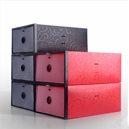 星空夏日 加大加厚鞋柜式雕花女款鞋盒 红色2只装图片