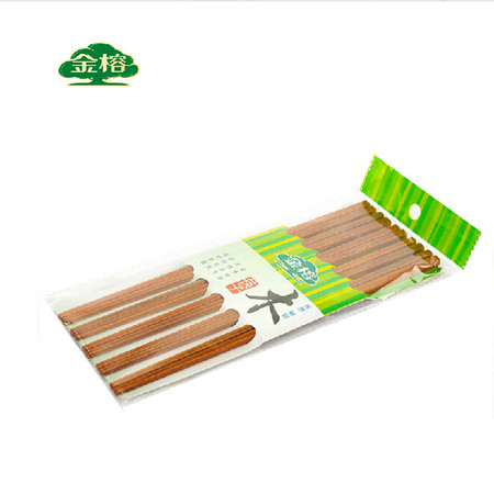 金榕木筷子古色木质无蜡防虫餐筷5对装 一包XU7401