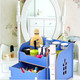 普润 实用二代DIY开侧窗大抽屉木质收纳盒/化妆盒（AJ013）--粉色 。