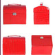 开馨宝欧式可侧开门双层大容量首饰盒/饰品收纳盒-大红色鳄鱼纹（K8528-1）。