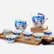 陶瓷故事 青花瓷茶具套装 富贵有余茶壶半组 功夫茶具8件套