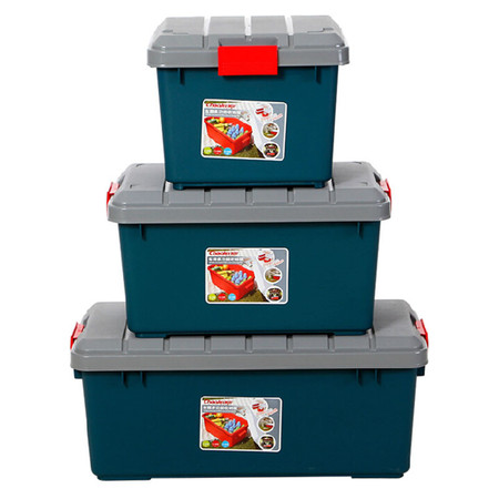 圣强 汽车收纳箱 后备箱整理箱储物箱 工具箱 置物箱塑料62*37*34cm（大号）绿色。图片