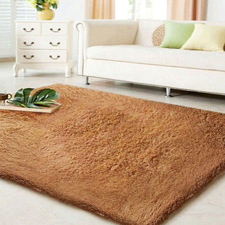 普润 顺滑加厚丝毛 客厅地毯 茶几地毯 卧室地毯 80*120cm香槟色。图片