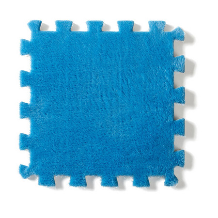 法兰绒家居拼接毛绒地垫--蓝色（单块装）。图片