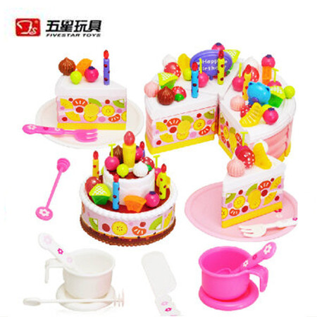 普润 五星会唱歌的蛋糕切切乐儿童过家家玩具宝宝生日礼物蜡烛音乐灯光 大号蛋糕(37970)。