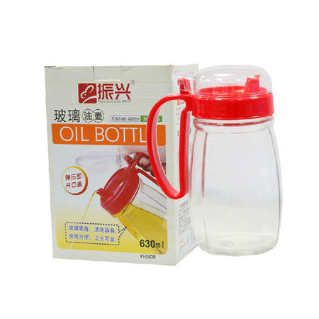 普润 玻璃油壶630ml 防漏酱油瓶 厨房调料瓶 颜色随机。图片