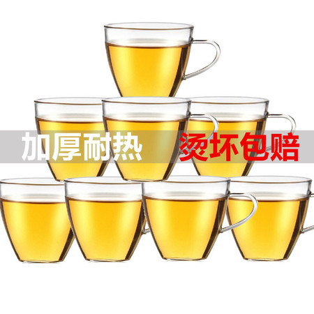 八只装耐热花茶杯手工吹制玻璃小水杯150ml品茗茶杯花茶壶配套品茗杯图片