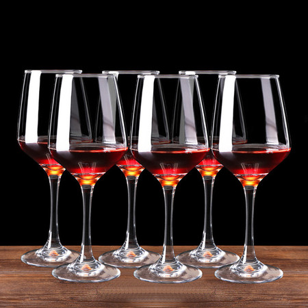 红兔子一套6只装欧式无铅水晶玻璃红酒杯360ML高脚杯葡萄酒杯香槟杯啤酒杯醒酒器杯架套装图片