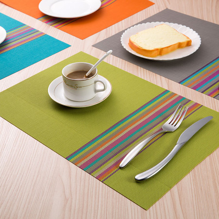 彩色条纹PVC特斯林餐垫 酒店餐垫 餐厅餐垫多色随机图片