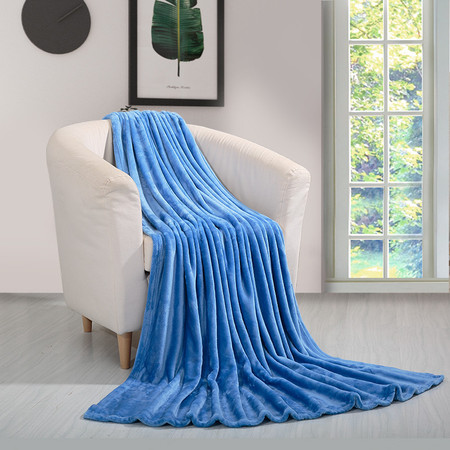 凯诗风尚 法兰绒毯 睡眠毯 保暖床单 蓝色/鲜艳桃红150*200