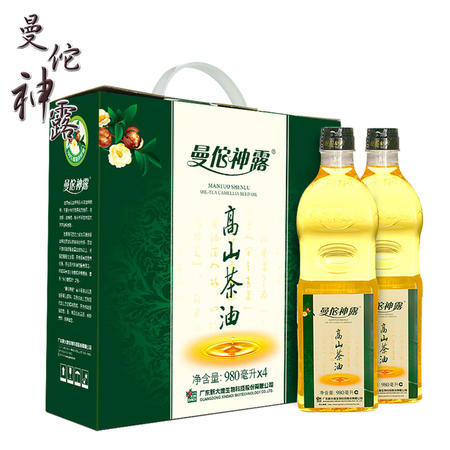  曼佗神露  非转基因 茶油山茶油食用油 980ML 4瓶礼盒装图片