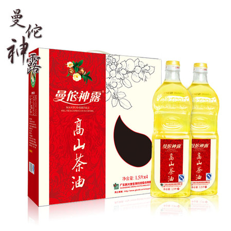 曼佗神露 山茶油 非转基因食用油 1.5L 12斤4瓶礼盒装