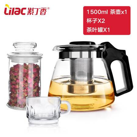 紫丁香加厚耐热玻璃茶壶 过滤泡茶壶 玻璃茶具  泡茶器图片