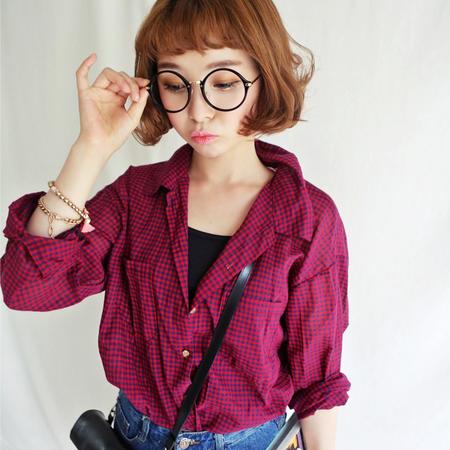 Mssefn 2014秋冬新款 女装韩版中长款长袖衬衫8101-B91图片