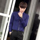 Mssefn 2014秋冬新款 个性小领皮质门襟设计衬衫 英伦韩版修身男士长袖衬衫 C247