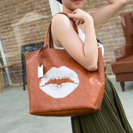 Mssefn 2014最新款 韩版新品女包嘴唇单肩大包时尚手提包大容量潮流子母包A025图片
