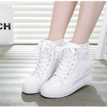 Mssefn2015春 内增高 潮韩学院风 新款  高帮鞋 铆钉女鞋WZ17-F20图片