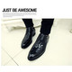 Mssefn2015欧美时尚拼色鳄鱼纹系带潮流皮鞋B386/295-5