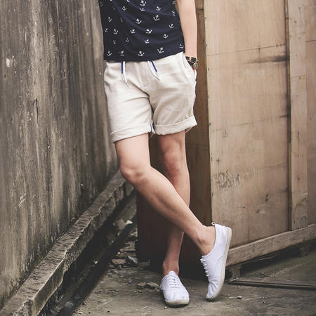 mssefn2015夏装新款个性简约麻料纯色短裤C1342-55