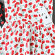 Mssefn2015新款甜美大红樱桃收腰显瘦蓬蓬吊带连衣裙短裙A2467