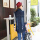 mssefn新款秋季韩版女装中长时尚修身秋装新品牛仔风衣外套YS7219