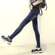 mssefn秋季新款韩版个性深色显瘦骷髅头牛仔裤女学生长裤C213 A9119