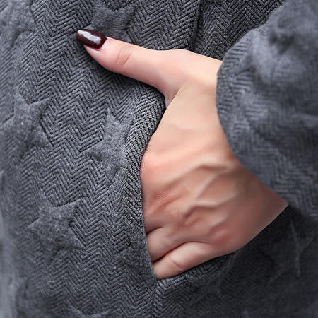 mssefn2015秋装新品 韩版时尚针织电脑提花长款女士风衣外套 8973图片