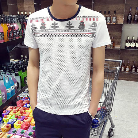 MSSEFN夏季韩版修身短袖体恤休闲男装图片