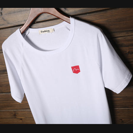 MSSEFN纯棉修身短袖T恤男士纯色潮牌图片