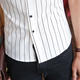 MSSEFN港男夏季新款男士条纹衬衫韩版修身短袖衬衫男半袖