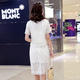 MSSEFN韩版圆领短袖蕾丝镂空包臀一字裙两件套2016年夏季