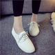 mssefn韩国文艺小白鞋学生韩版系带复古英伦风白色女式单鞋黑