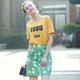 MSSEFN 2016韩版夏季新款圆领短袖潮流T恤印花包臀半身裙两件套