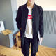 mssefn秋季新款青少年韩版中长款个性大口袋字母时尚风衣