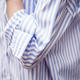 mssefn2016秋季韩版新款条纹单排扣长袖中长款衬衫