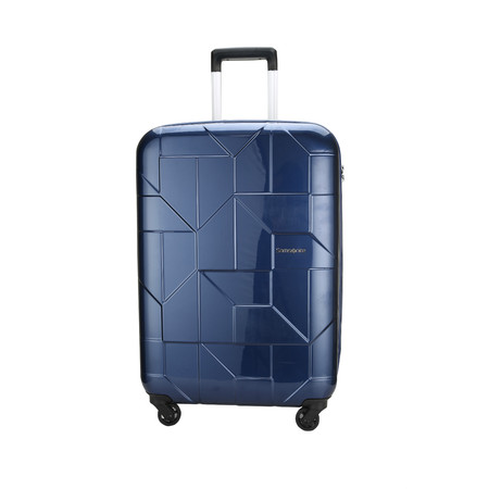 Samsonite/新秀丽万向轮商务拉杆箱 时尚几何亮面行李箱 可登机密码锁旅行箱I60深蓝色20寸图片