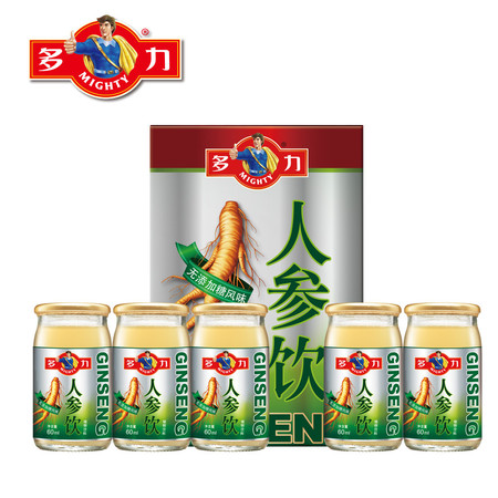 【秋至食惠】多力饮-无添加糖配方60ml*5瓶装 长白山白参高钙