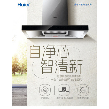 海尔/Haier  E900T9W(T)+QE5B1欧式顶吸式抽油烟机燃气灶套餐套装图片